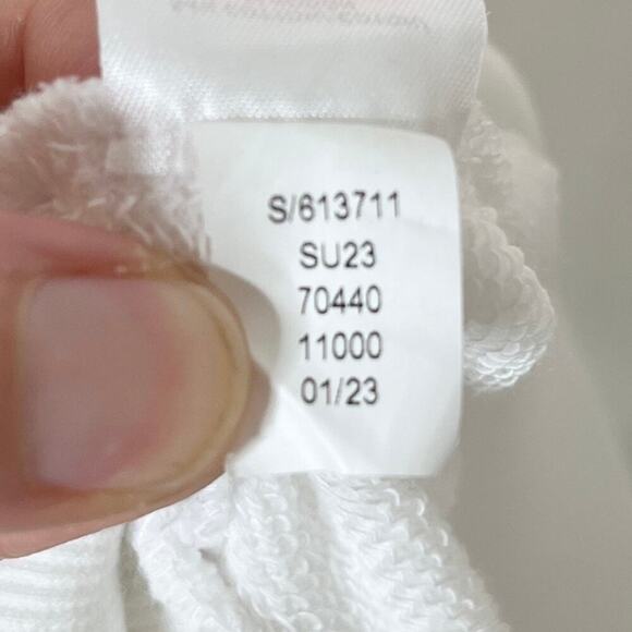 Lou & Grey Women Rainbow Stripe Cozy Cotton Terry Sweatshirt S White Long Sleeve - Picture 6 of 6